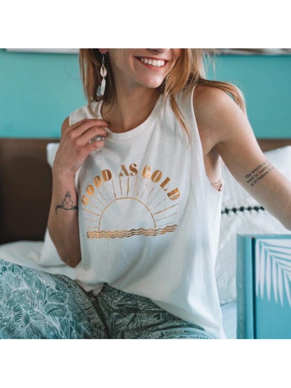 SALTWATER Luxe Good as Gold tank Size Large